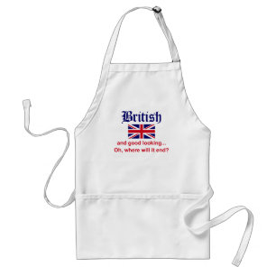 Goed kijkend Brits Standaard Schort