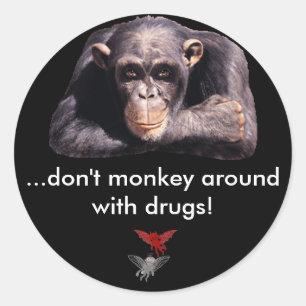 Goed/Kwaad, ...niet apen rond met... Ronde Sticker