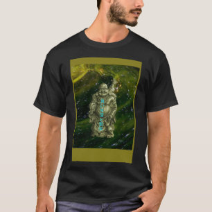 goed leven en welvaart lachen boeddha in de ruimte t-shirt