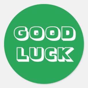 Goed Luck, groen wit Ronde Sticker