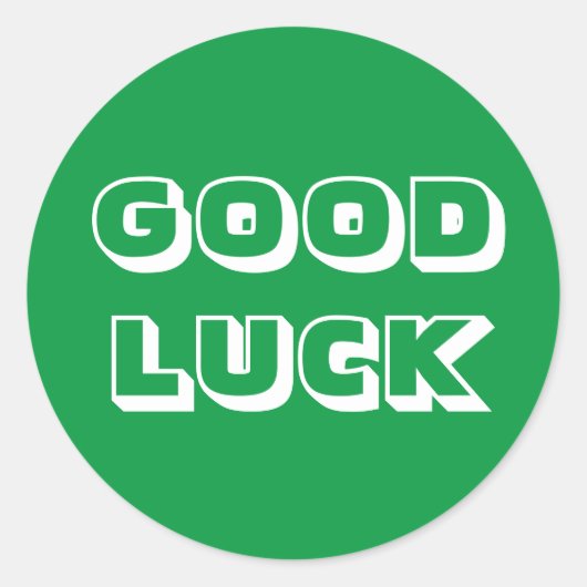 Goed Luck, groen wit Ronde Sticker (Voorkant)