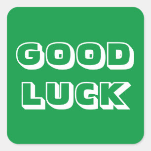 Goed Luck, groen wit Vierkante Sticker