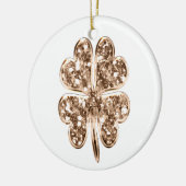 Goed Luck of Jouw tekst, Vier Leaf Clover Keramisch Ornament (Links)