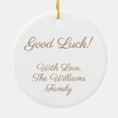 Goed Luck of Jouw tekst, Vier Leaf Clover Keramisch Ornament (Achterkant)