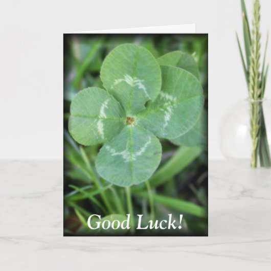 Goed Luck Vier Leaf Clover Kaart (Voorkant)