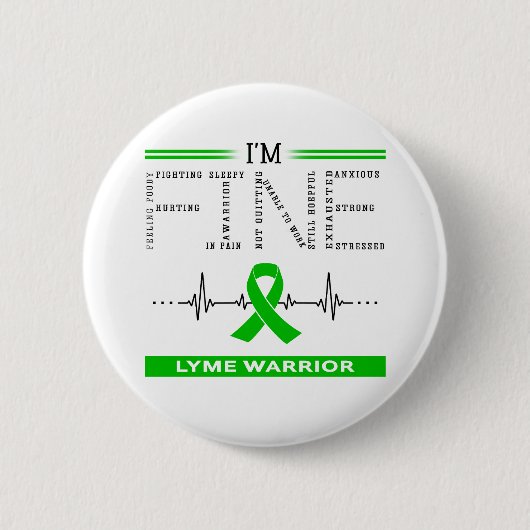 Goed Lyme Warrior Ronde Button 5,7 Cm (Voorkant)