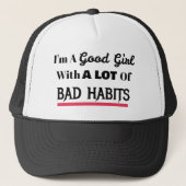Goed Meisje Slecht Gedrag Trucker Pet (Voorkant)