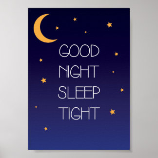 Goed Nacht Slaap Stevig Citaat Poster