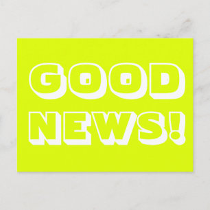 Goed Nieuws chartreuse wit modern vette typografie Briefkaart