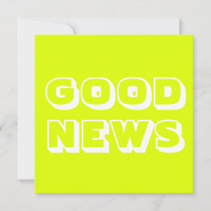 Goed nieuws, Gefeliciteerd, chartreuse wit Kaart