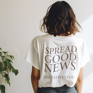 Goed nieuws Jezus houdt van je | Christelijk esthe T-shirt