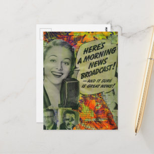 Goed Nieuws Retro Mixed Media Collage Briefkaart