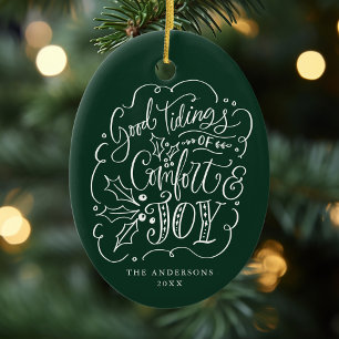 Goed nieuws van Comfort & Joy Green Foto Keramisch Ornament