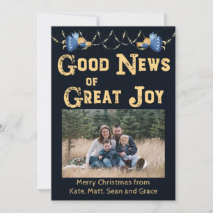 Goed nieuws voor de kerstkaart van de grote vreugd