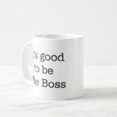 goed om de baas te zijn koffiemok (Voorkant links)