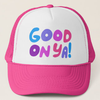 GOED OP JA! Cute Colorful Handlettering Aussie Trucker Pet