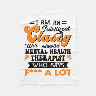 Goed opgeleide mentale gezondheidstherapeut die fU Fleece Deken