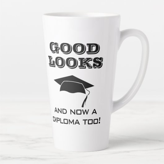 Goed uiterlijk en nu Diploma to Funny Afstuderen Latte Mok (Rechts)
