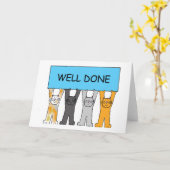 Goed uitgeruste katten voor Cartoon Kaart (Gele Bloem)