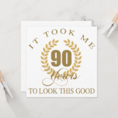 Goed uitziende 90e verjaardag kaart (Voorkant / Achterkant in situ)