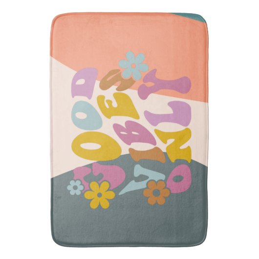 Goed vibes slechts Citaat Retro 60s Ontwerp van de Badmat (Voorkant Verticaal)