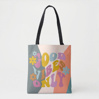 Goed vibes slechts Citaat Retro 60s Ontwerp van de Draagtas
