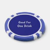 Goed voor één Drink blauw wit Poker Chips (Enkel)