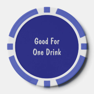 Goed voor één Drink blauw wit Poker Chips