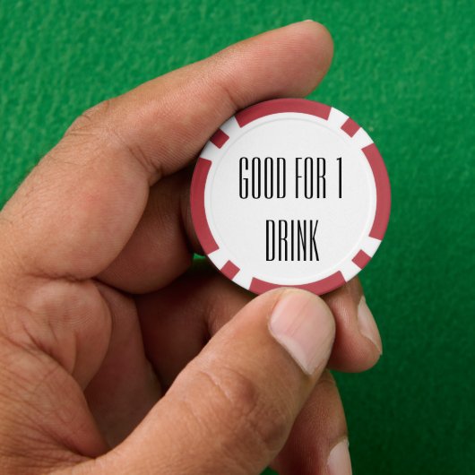 Goed voor één Drink Poker Chips (Hand)