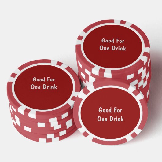 Goed voor één Drink rood wit Poker Chips (Opstapeling)