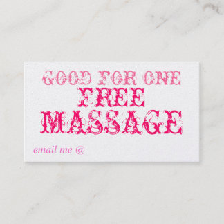 GOED VOOR ÉÉN GRATIS MASSAGE - KAART KORTINGSKAARTJE