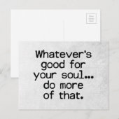 Goed voor je soul quote briefkaart (Voorkant / Achterkant)