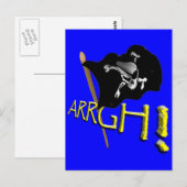 GOED! Waving Jolly Roger Pirate Flag Briefkaart (Voorkant / Achterkant)