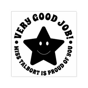 Goed Werk Emoij Gepersonaliseerde lerarenschool Zelfinktende Stempel