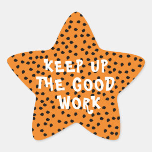 Goed werk Leraar Aanmoediging Sinaasappel Ster Sticker