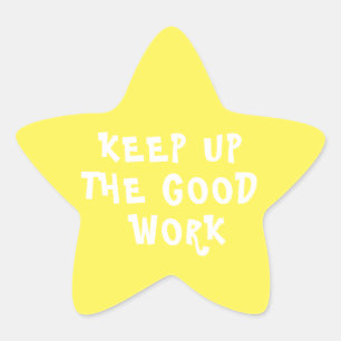 Goed werk leraar aanmoediging ster geel sticker