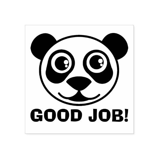 Goed werk Panda Face Rubberstempel (Afrduk)