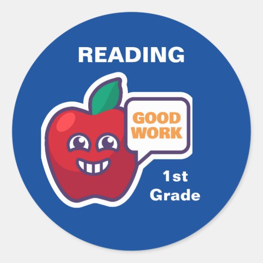 Goed werk! Student Reading Award Sticker aanpassen (Voorkant)