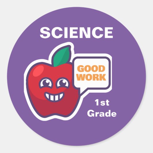 Goed werk! Student Science Award Sticker aanpassen (Voorkant)