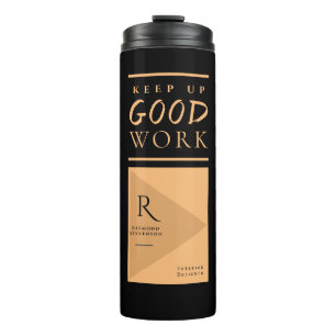 GOED WERKZAAM HOUDEN Elegant Chic Gold Monogramm Thermosbeker