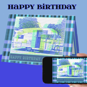 Goedaardige Camper Trailer Happy Birthday Kaart