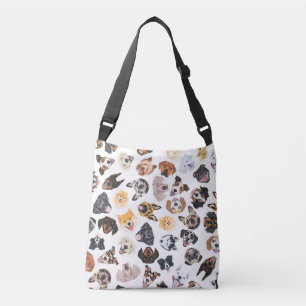 Goedaardige illustratie met honden crossbody tas