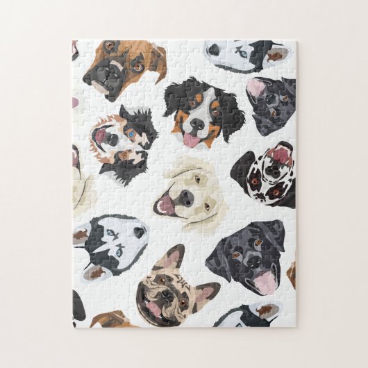 Goedaardige illustratie met honden legpuzzel (Verticaal)