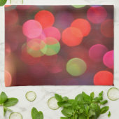 Goedaardige kerstavond met Bokeh-kerstavond Theedoek (Gevouwen)