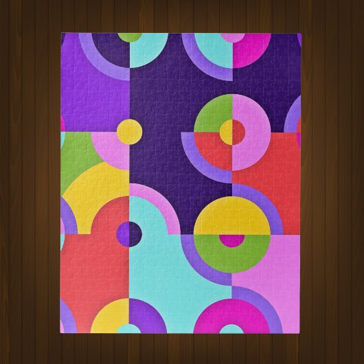 Goedaardige moderne cirkels in roze blauw en groen legpuzzel