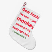 goede aap grote kerstsok (Voorkant (Hangend))