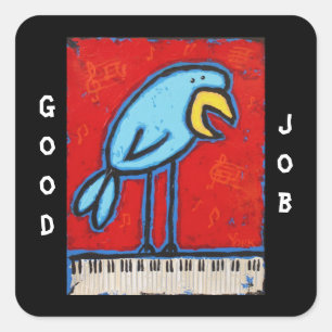 Goede baan piano student stickers met Bluebird