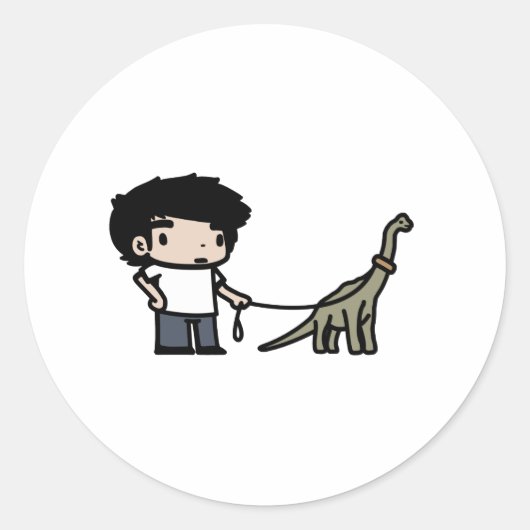 Goede Brachiosaurus Ronde Sticker (Voorkant)