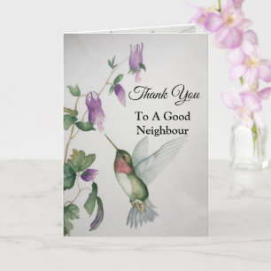 Goede buur Dank u Hummingbird Garden Kaart
