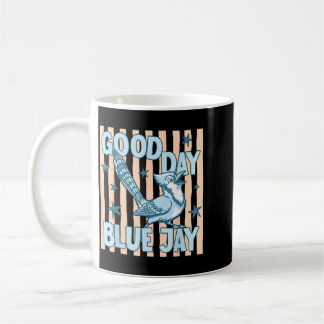 Goede Dag Blauwe Jay Schattig Retro Vogel Grafisch Koffiemok